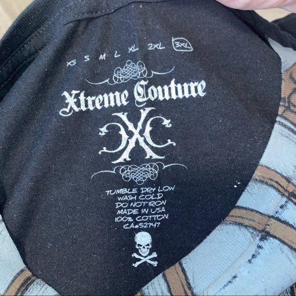 xtreme couture tshirt Studded size 3XL men - Picture 6 of 8